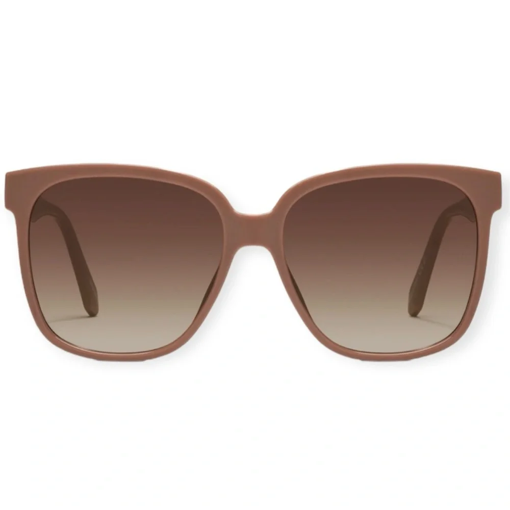 QUAY Wide Awake Sunglasses Oat Frame Brown Gradient Lenses Oversized NWT